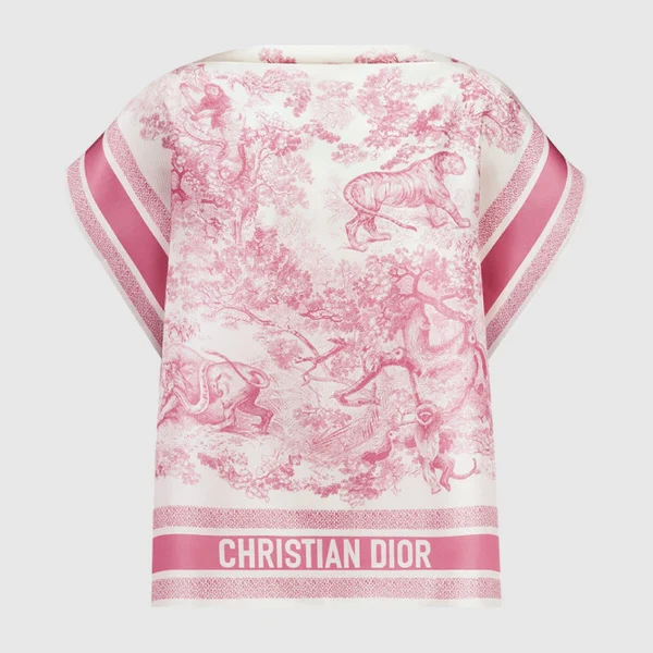 디올 Dioriviera Toile de Jouy Sauvage Dior 실크 탑 54JOU
